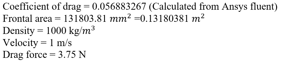 Drag force calculations