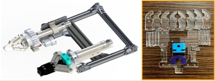 manipulator and its PMMA
                                            base CAD design